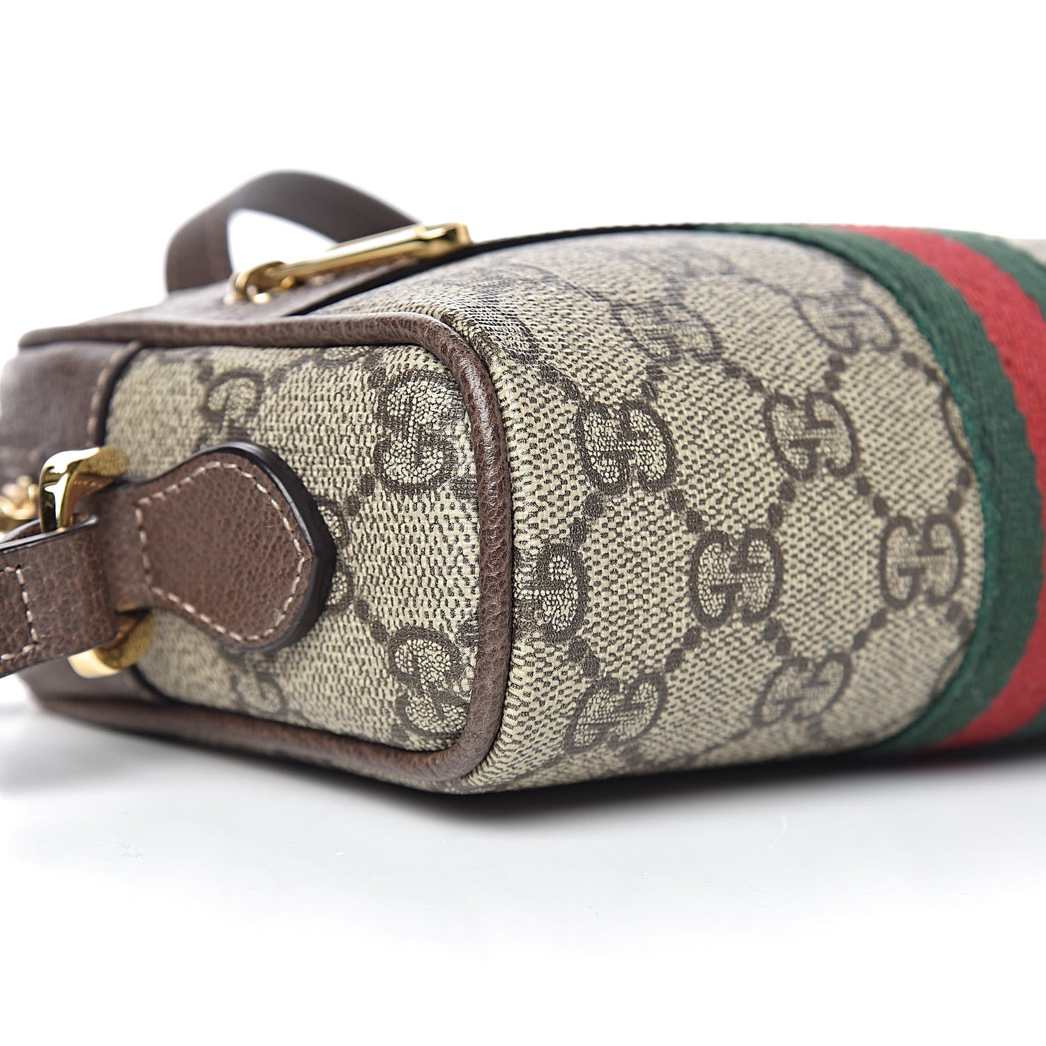 Gucci GG Supreme Monogram Web Mini Ophidia Shoulder Bag Brown 9 of 11