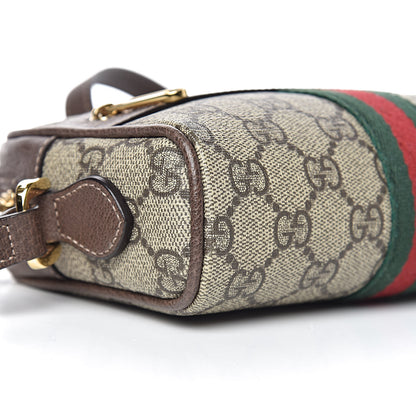 Gucci GG Supreme Monogram Web Mini Ophidia Shoulder Bag Brown 9 of 11