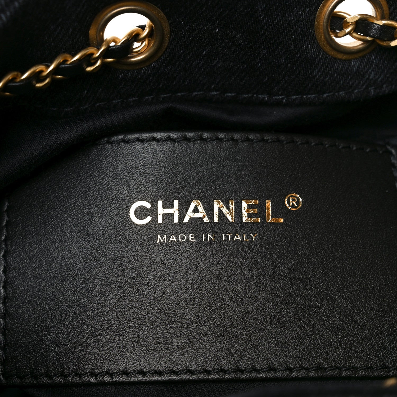 Chanel Washed Denim Quilted Mini Chanel 25 Handbag Black 6 of 10
