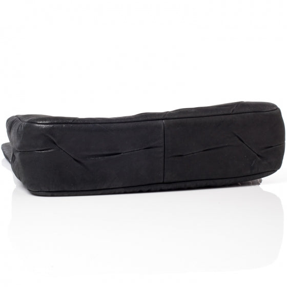 Iridescent Calfskin Glint Flap Black