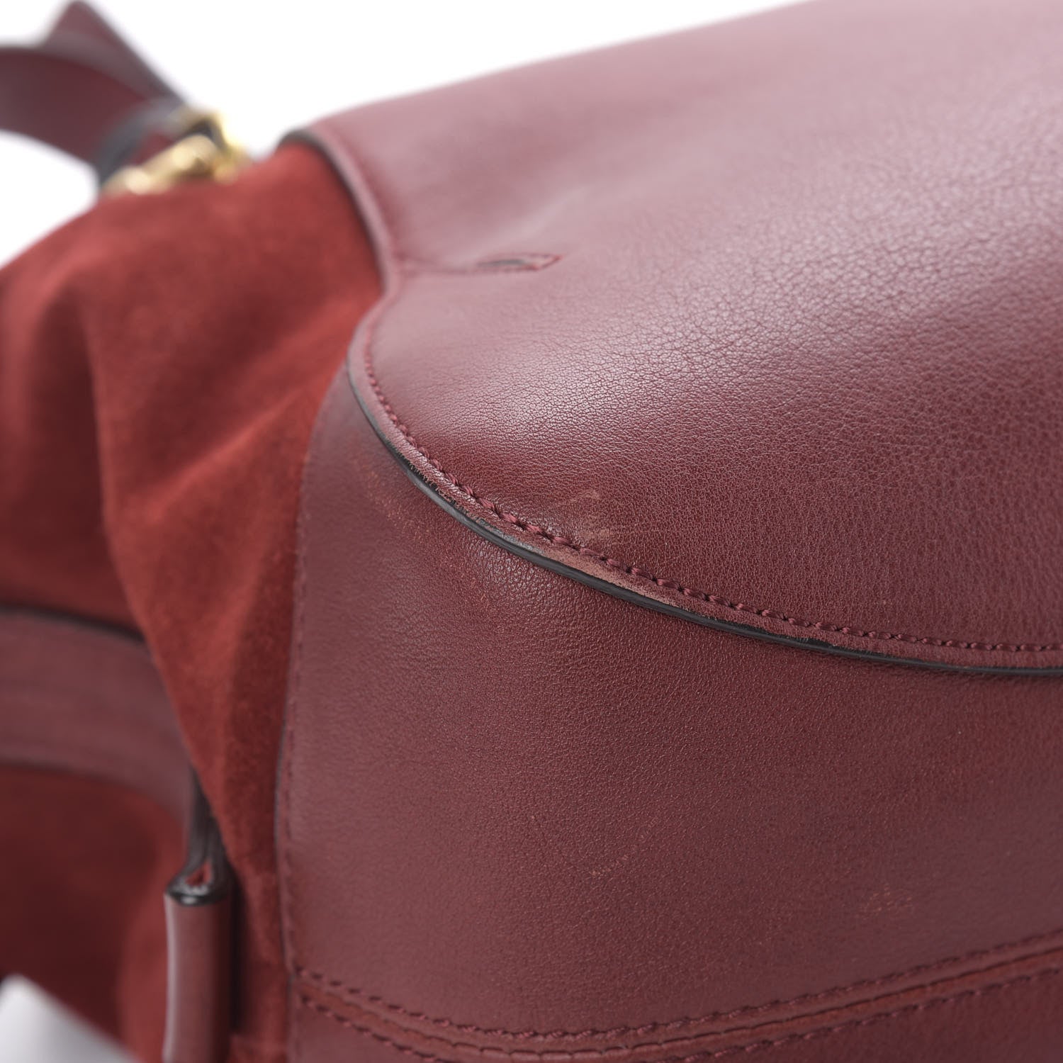 Chloe Grained Calfskin Suede Satchel Red 11 of 18