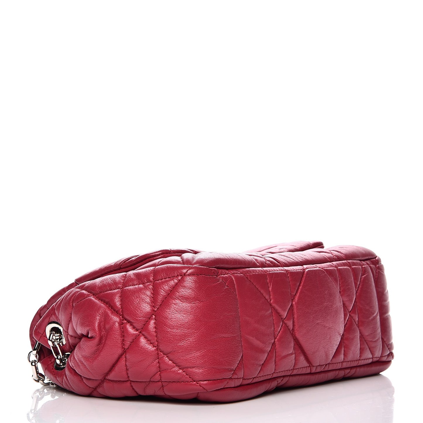 Lambskin Cannage Small Milly La Foret Shoulder Bag Rouge Carmin