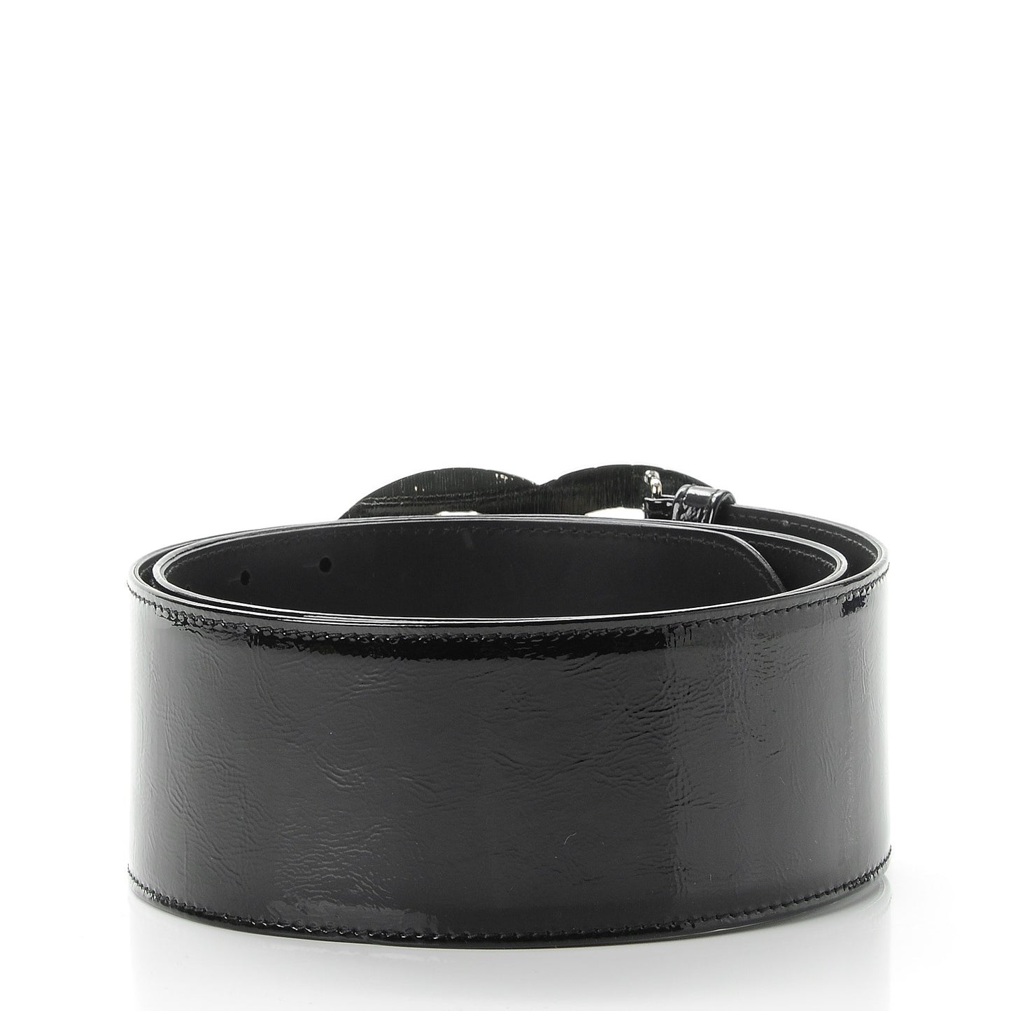 Patent Calfskin CC Wide Belt 90 36 Black