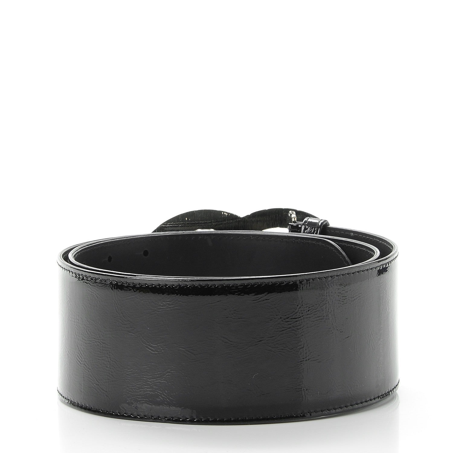Chanel Patent Calfskin CC Wide Belt 90 36 Black 3 of 9