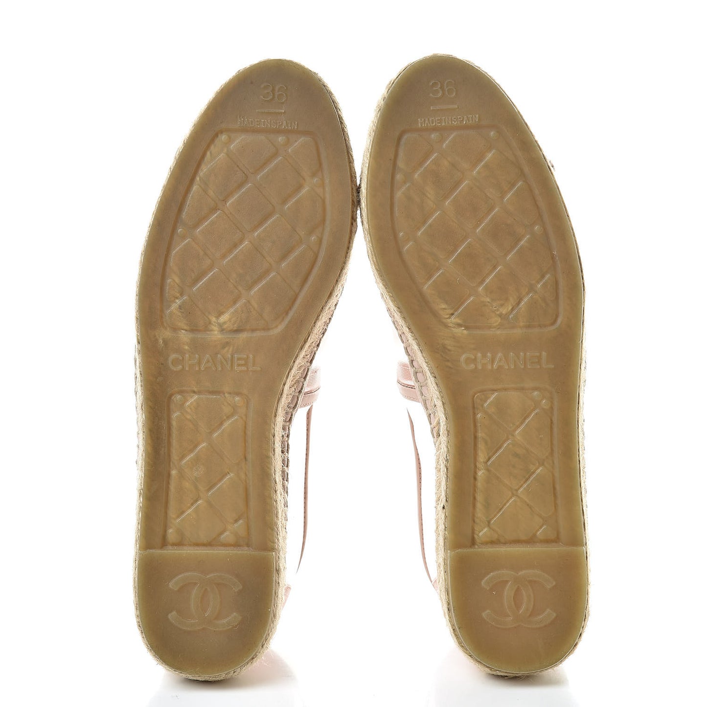 Mesh Grosgrain CC Espadrilles 36 Pink