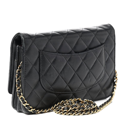Chanel Lambskin Quilted Wallet On Chain WOC Black 3 of 15