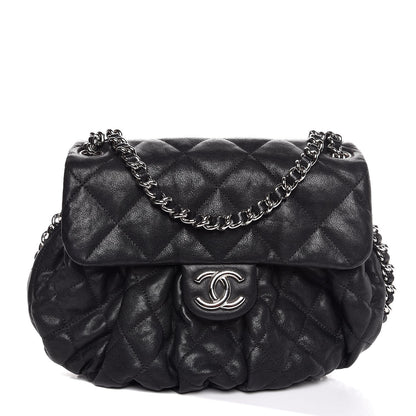 Chanel Washed Lambskin Quilted Medium Chain Around Messenger Black 1 of 8