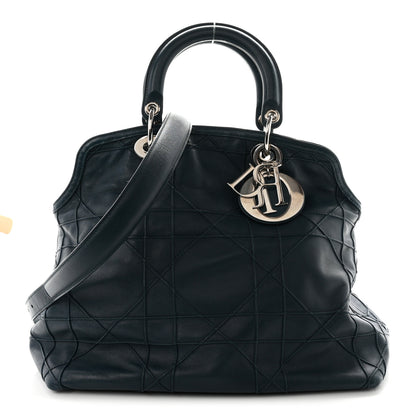 Christian Dior Lambskin Cannage Granville Polochon Blue 1 of 10