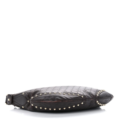 Gucci Calfskin Embossed Monogram Studded Pelham Messenger Bag Dark Brown 4 of 14