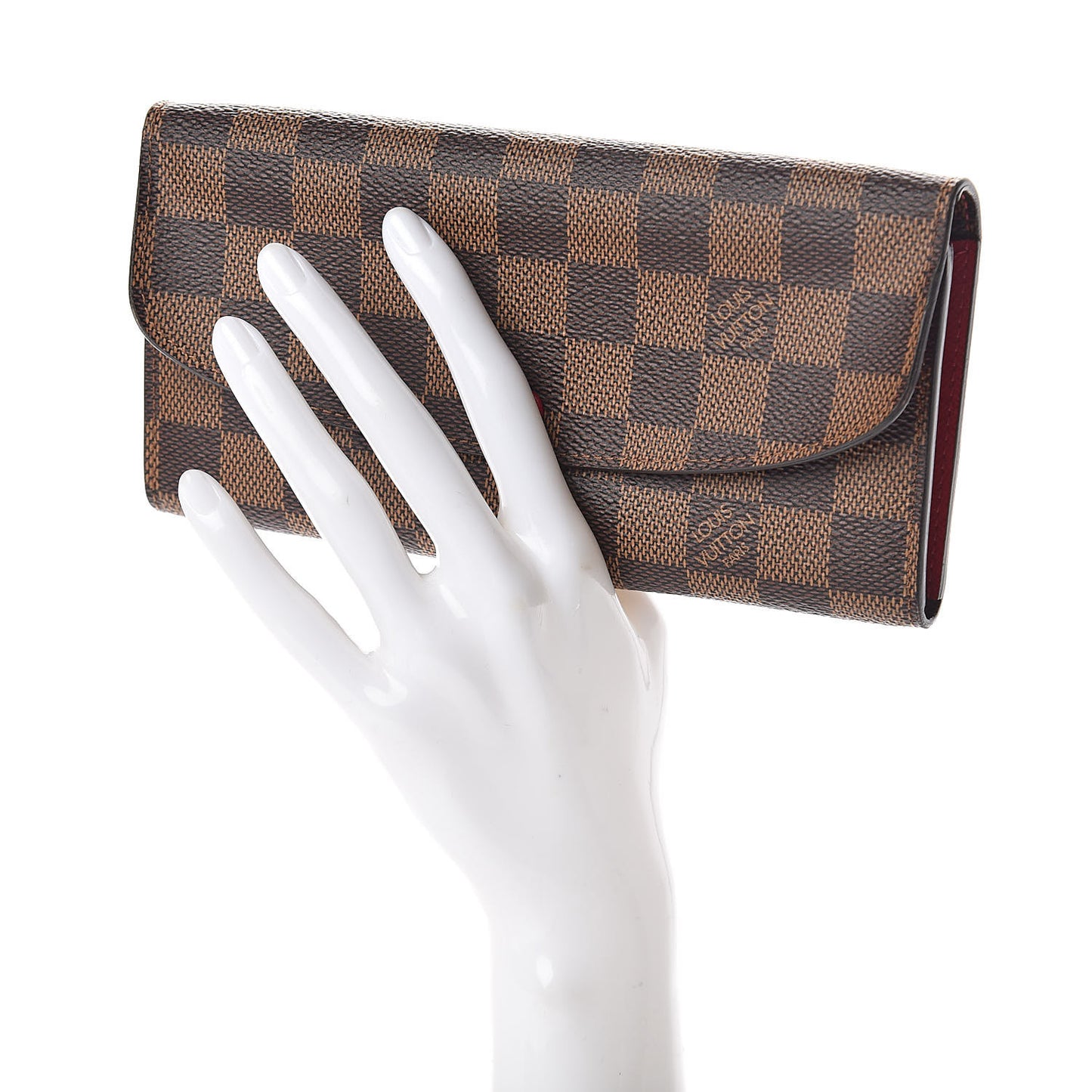 Damier Ebene Emilie Wallet Red