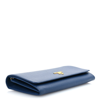 Prada Saffiano Metal Oro Chain Wallet Bleuette 4 of 18