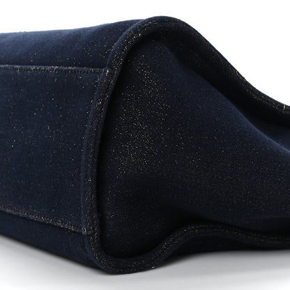 Chanel Lurex Canvas Medium Deauville Tote Navy Blue Gold 9 of 10