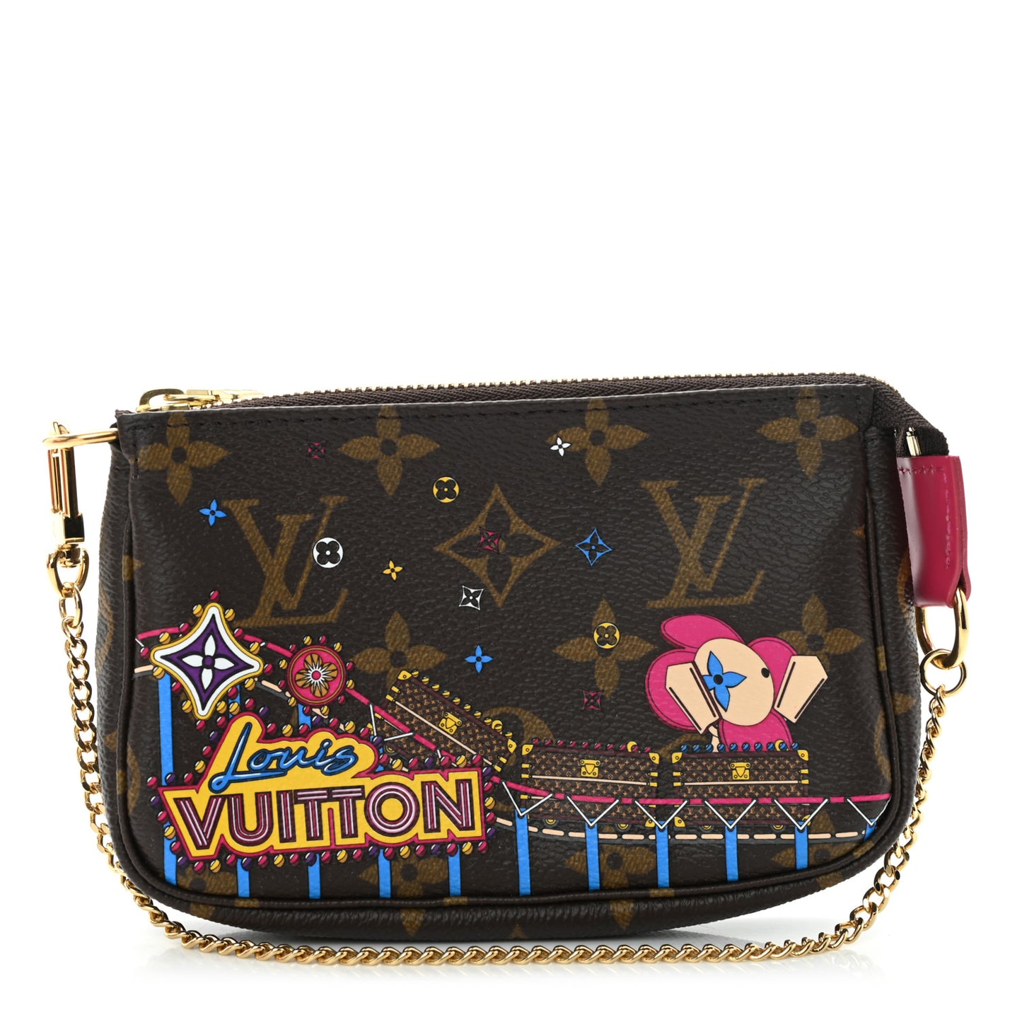 Monogram 2020 Christmas Animation Roller Coaster Mini Pochette Accessories Pivoine