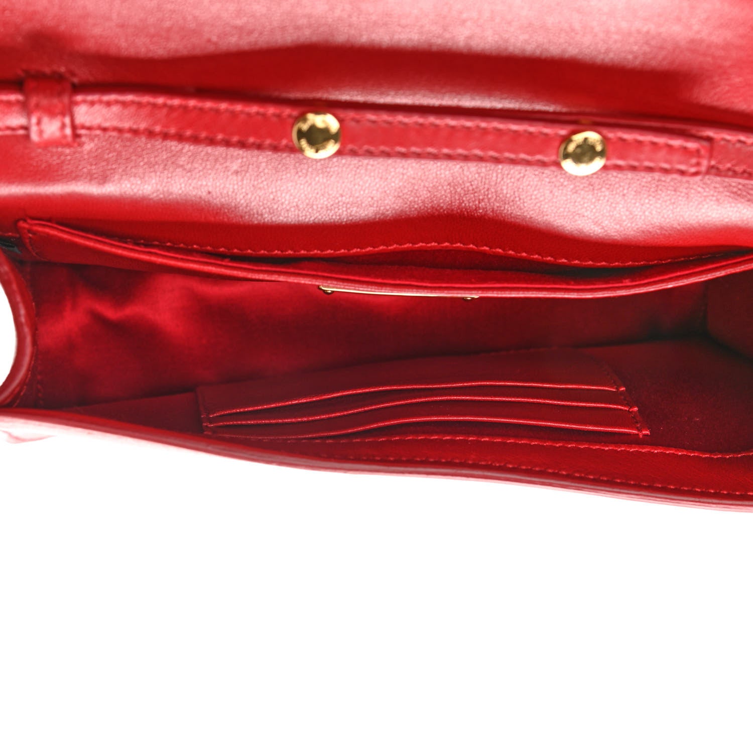 Miu Miu Nappa Matelasse Flap Clutch Red 5 of 12