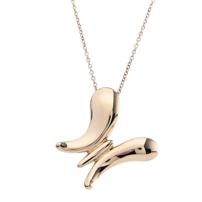 Tiffany 18K Yellow Gold Elsa Peretti Butterfly Pendant Necklace 4 of 10