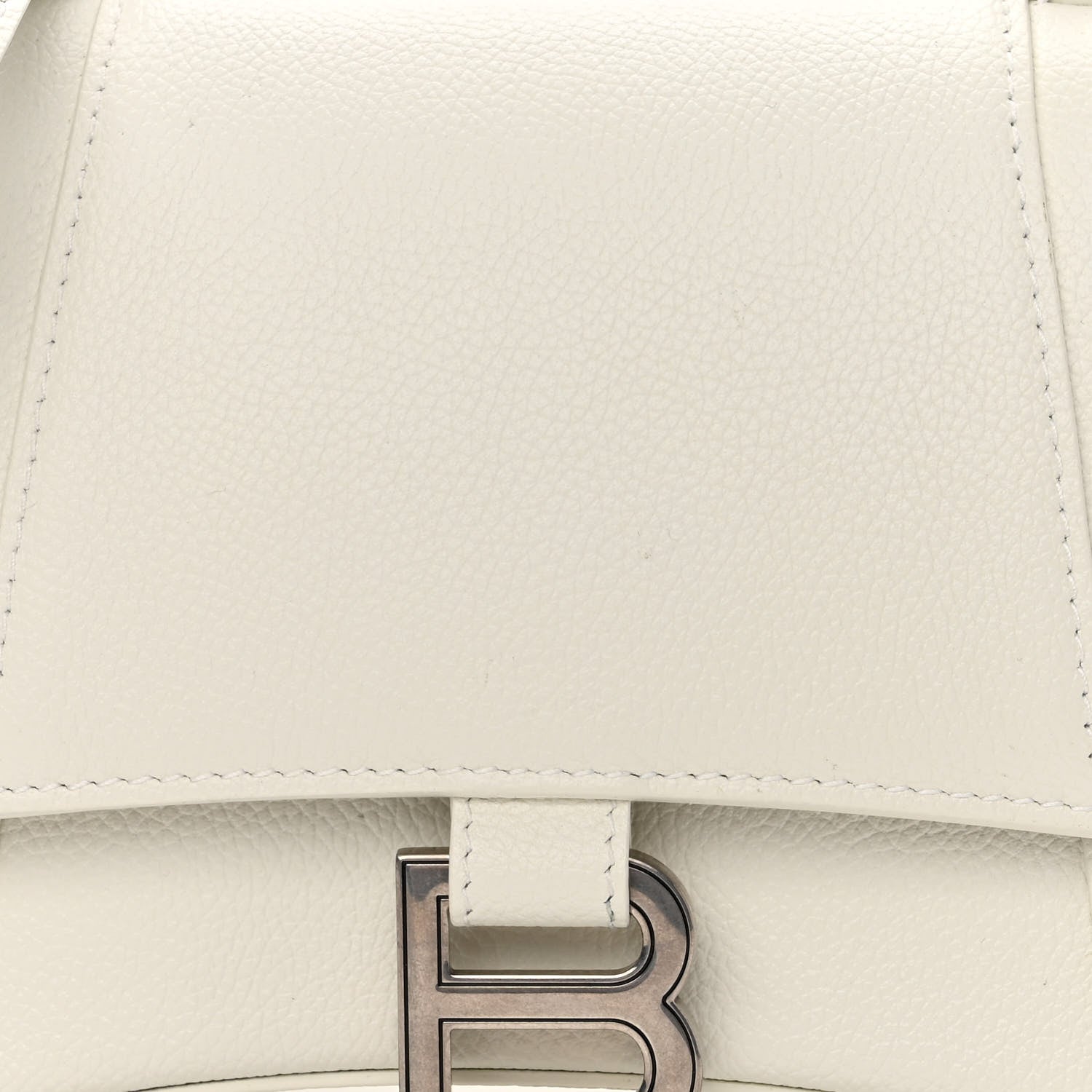 Balenciaga Grained Calfskin Small Hourglass Top Handle Bag White 7 of 9