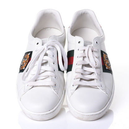 Gucci Calfskin Ayers Web Tiger Embroidered Mens Ace Sneakers 8 White Green Red 5 of 10