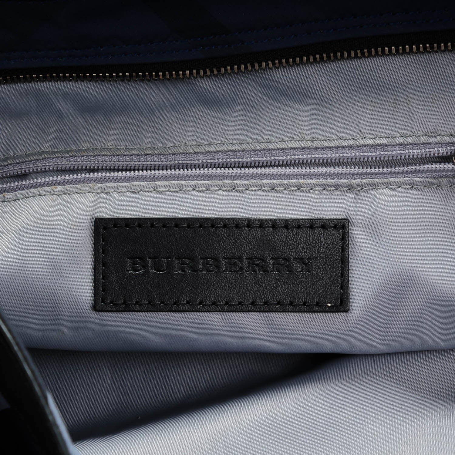 Burberry Nylon Check Small Buckleigh Packable Tote Navy Blue 6 of 8