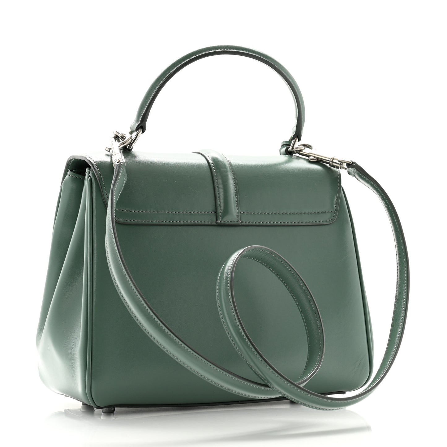 Satinated Calfskin Small 16 Top Handle Bag Celadon