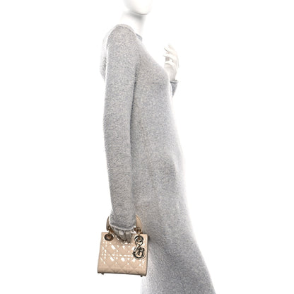 Christian Dior Patent Cannage Mini Lady Dior Beige 2 of 10