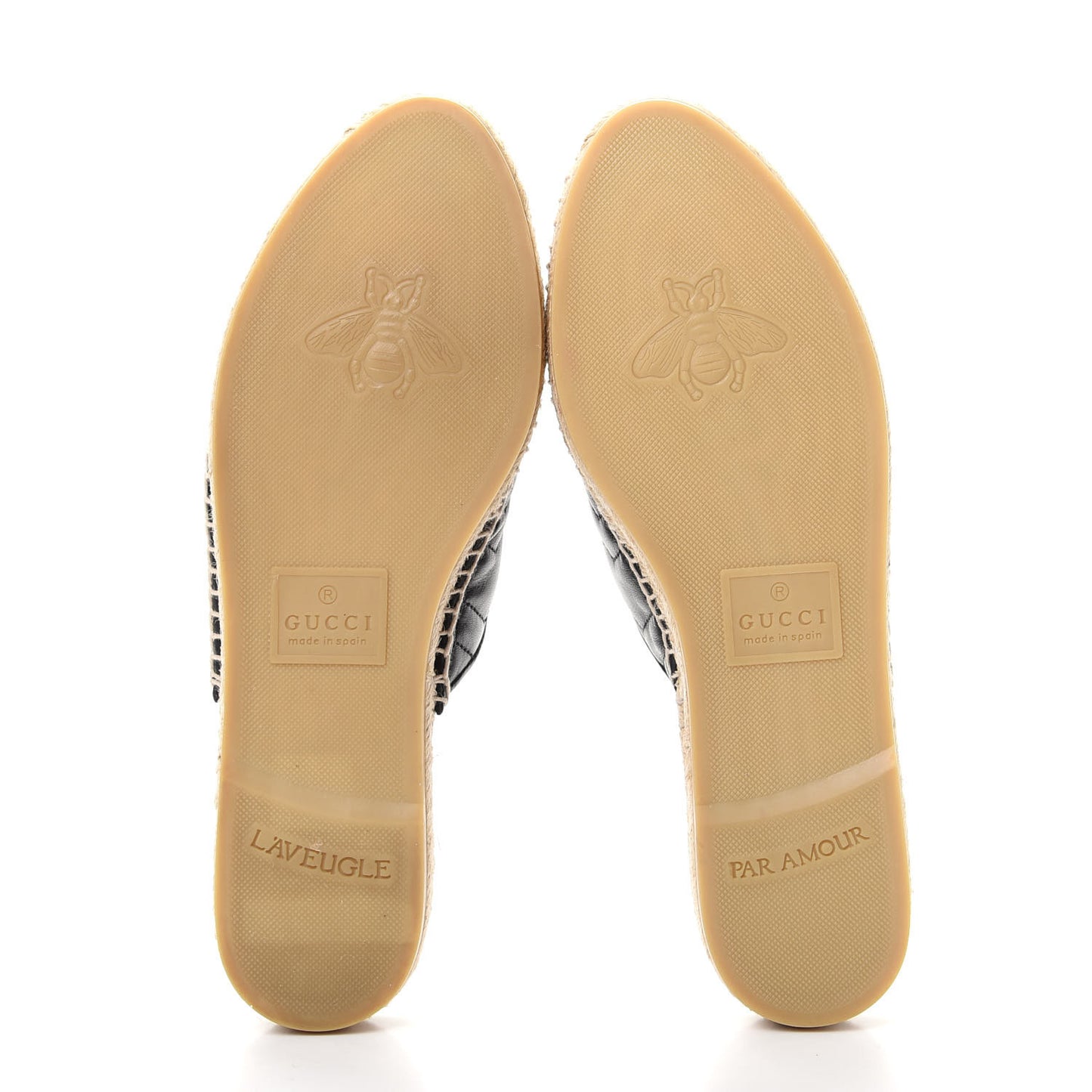 Nappa Matelasse GG Marmont Espadrille Slippers 38 Black