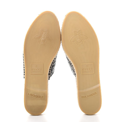 Gucci Nappa Matelasse GG Marmont Espadrille Slippers 38 Black 6 of 11