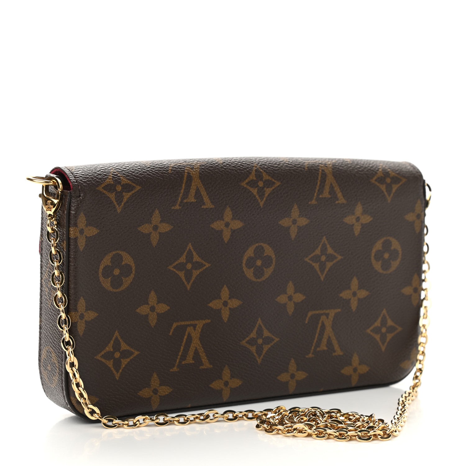 Louis Vuitton Monogram Pochette Felicie Chain Wallet Fuchsia 4 of 13