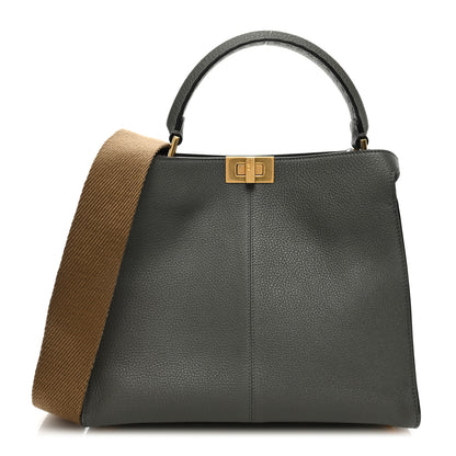Fendi Cuoio Romano Selleria Bi-Color Medium Peekaboo X-Lite Moon Ghiaia 1 of 8