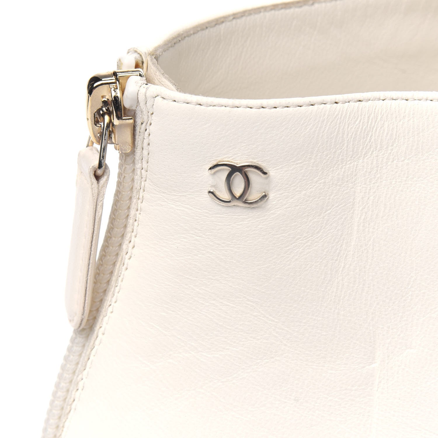 Chanel Lambskin Pearl Caged Sandals 38.5 Ivory 10 of 14