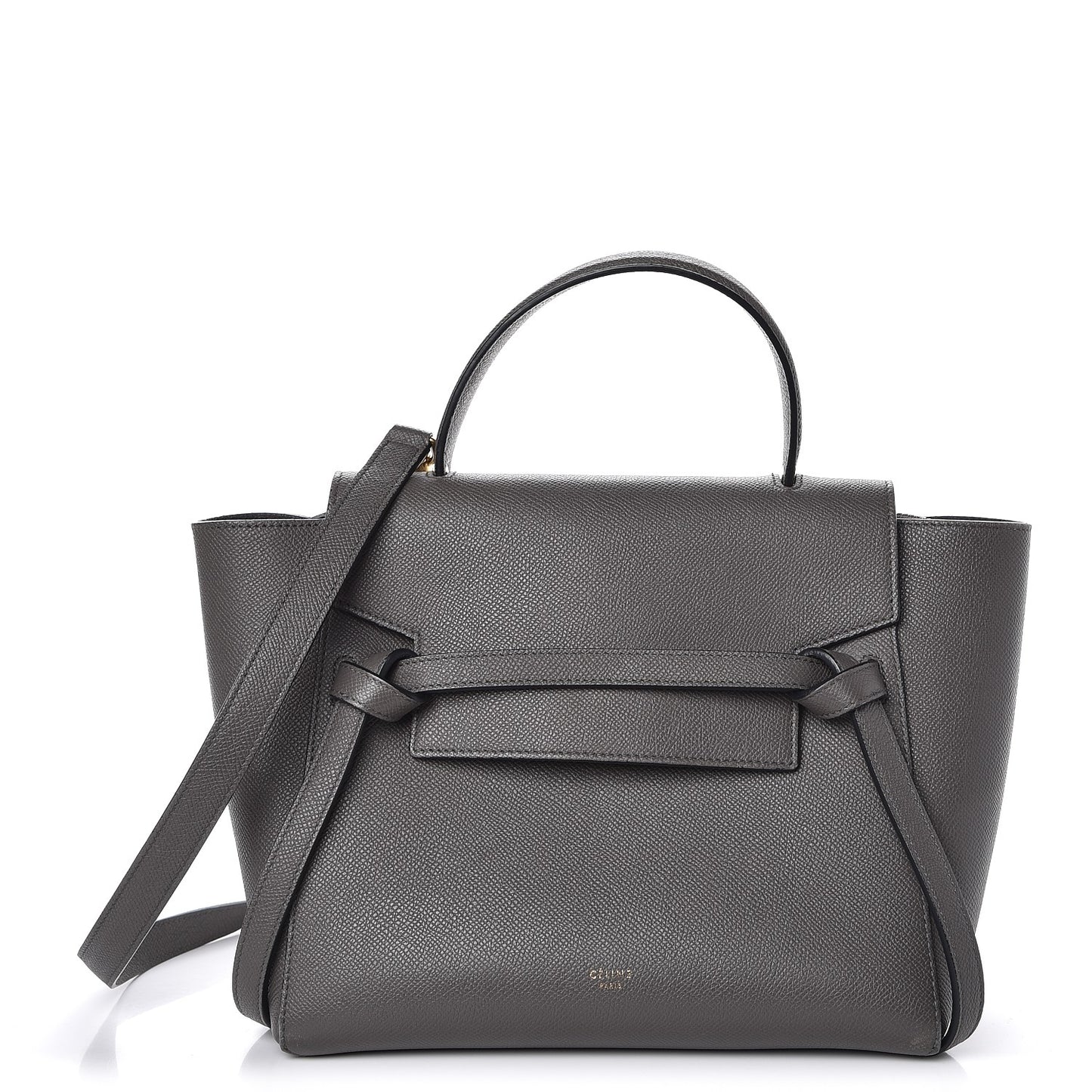 Grained Calfskin Micro Belt Bag Grey