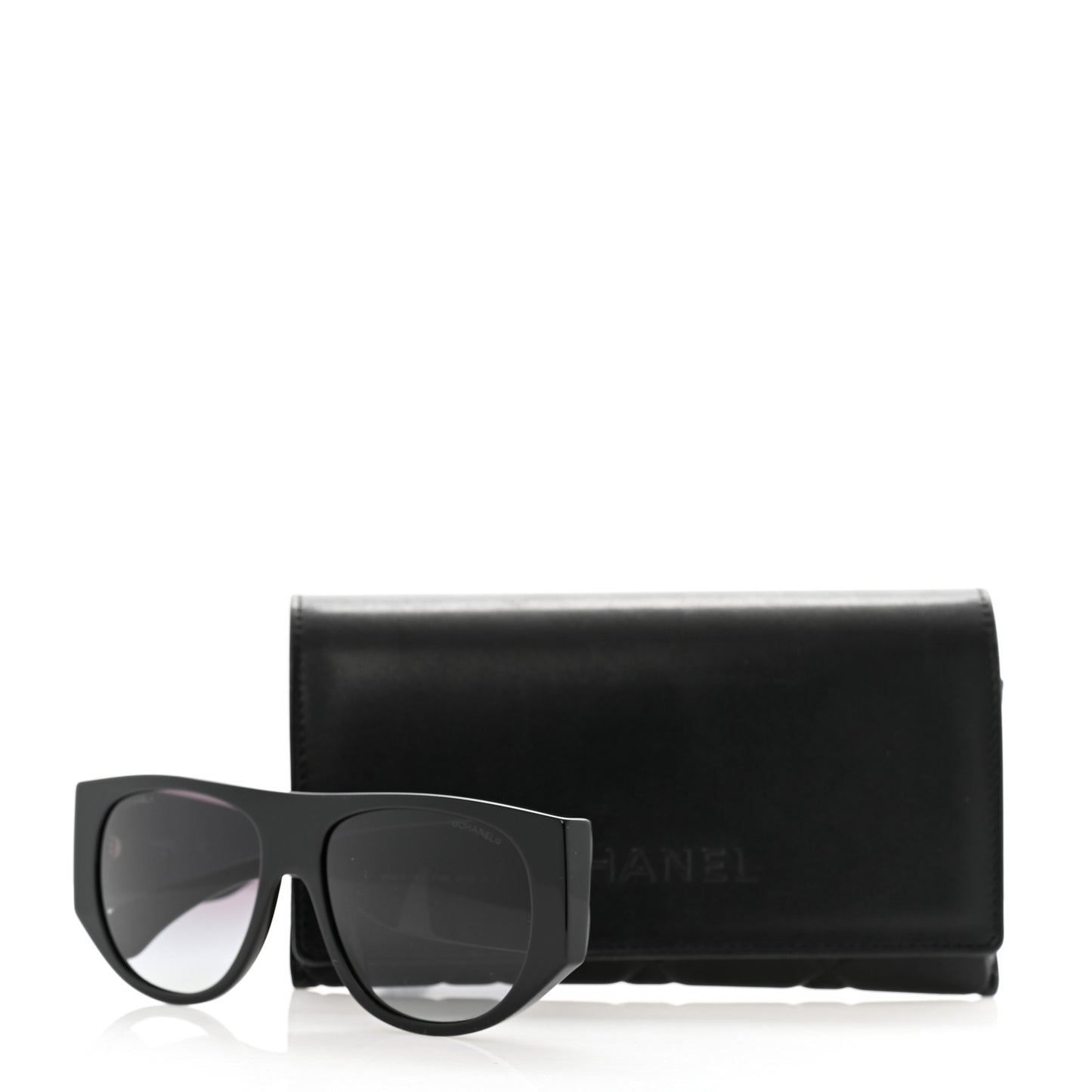 Acetate Quilted CC Pilot Sunglasses 71465 Black