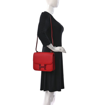 Hermes Epsom Enamel Constance 24 Rouge De Coeur Rubis 2 of 18