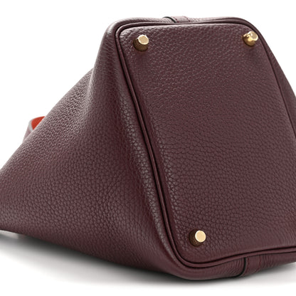 Hermes Taurillon Clemence Swift Eclat Picotin Lock 18 PM Prune Orange Poppy 24 of 34