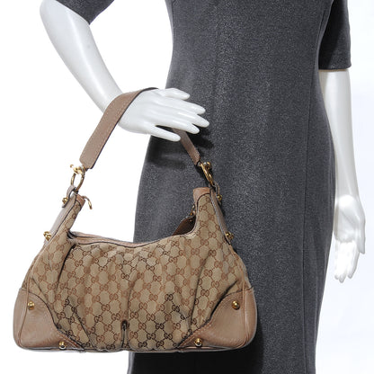 Gucci Monogram GG Medium Jockey Hobo Shoulder Bag Beige 2 of 9
