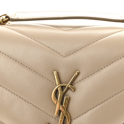 Saint Laurent Calfskin Y Quilted Monogram Small Loulou Chain Satchel Dark Beige 7 of 9