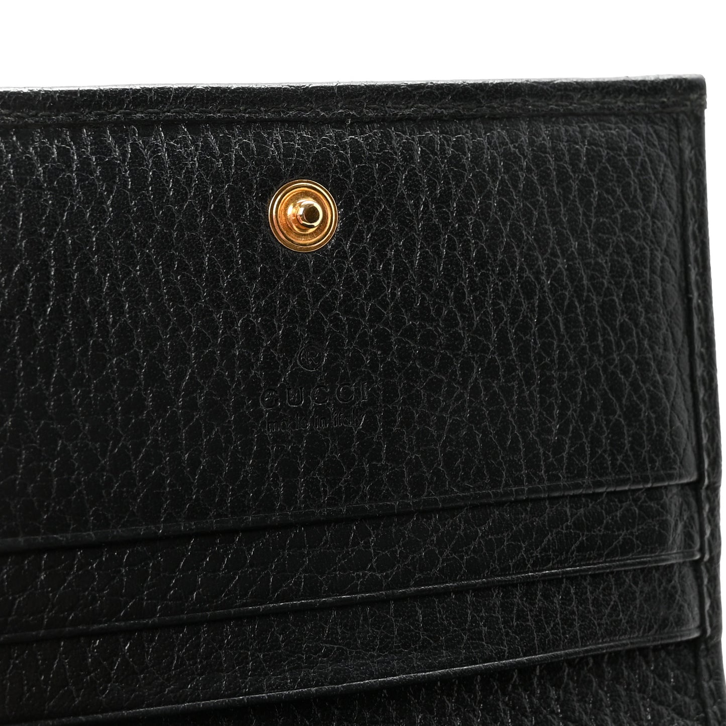 Pebbled Calfskin GG Marmont Card Case Black
