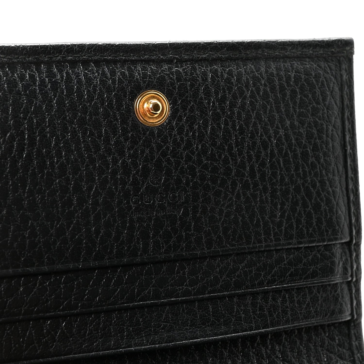 Gucci Pebbled Calfskin GG Marmont Card Case Black 6 of 8