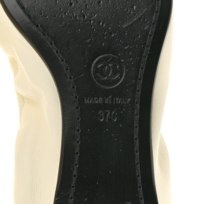 Chanel Lambskin CC Turnlock Ballerina Flats 37 Ivory Black 8 of 9