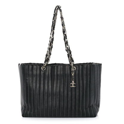 Chanel Lambskin Vertical Quilted Large Mademoiselle Tote Black 1 of 20