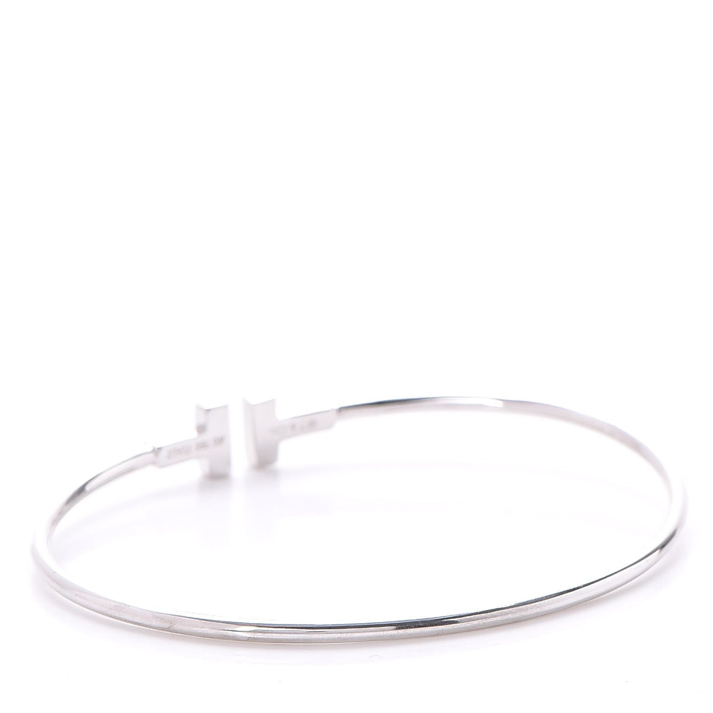 18K White Gold Narrow T Wire Bracelet