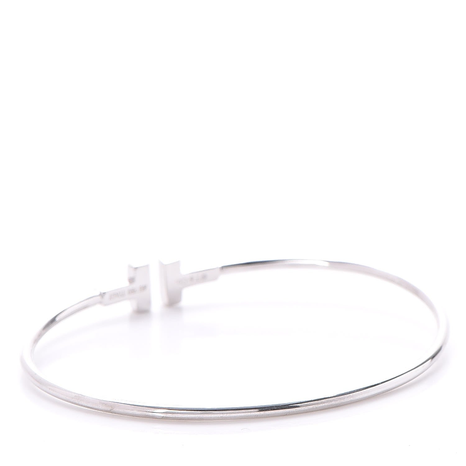 Tiffany 18K White Gold Narrow T Wire Bracelet 3 of 6