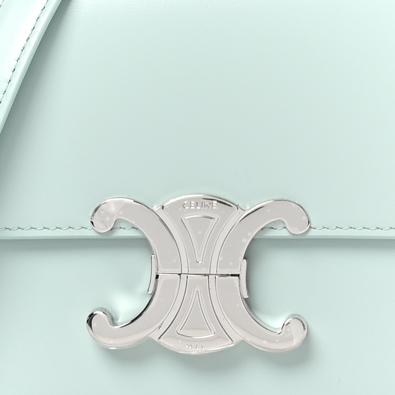 Celine Shiny Calfskin Teen Triomphe Light Aqua 7 of 10