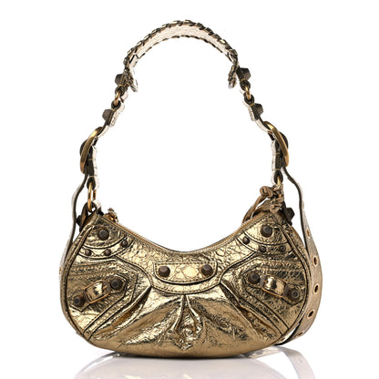 Balenciaga Metallic Agneau Arena Le Cagole Shoulder Bag XS Gold 3 of 10