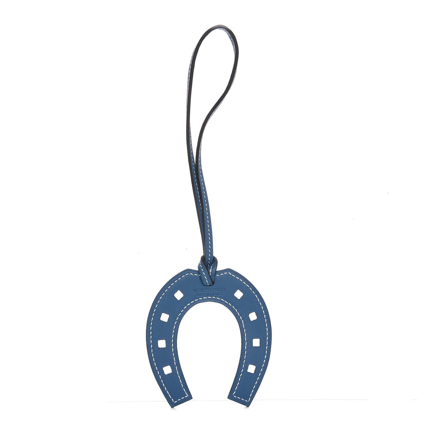 Hermes Swift Paddock Horseshoe Bag Charm Bleu Cobalt 1 of 4
