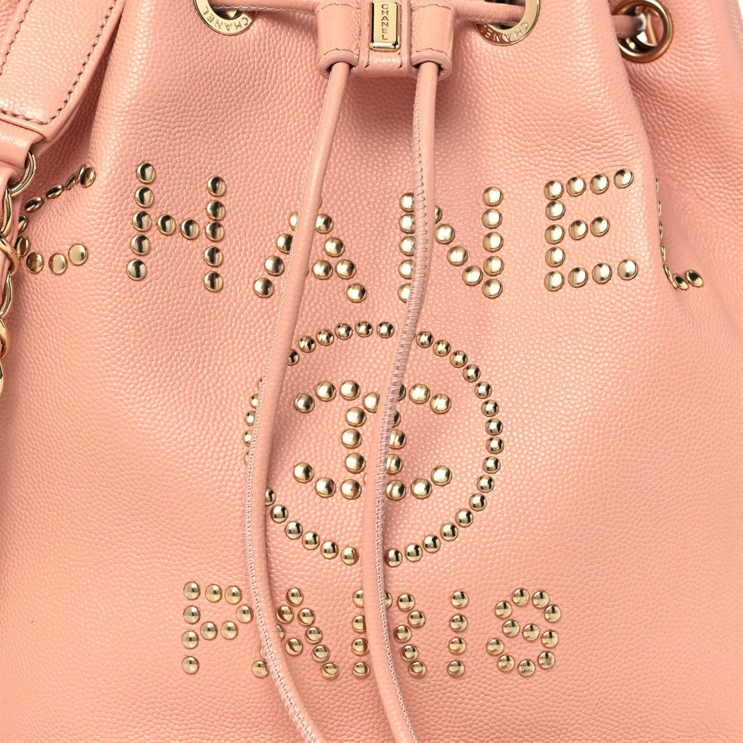 Caviar Deauville Drawstring Bucket Bag Light Pink