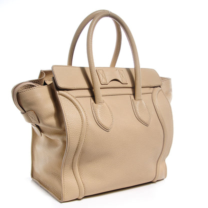 Celine Pebbled Leather Mini Luggage Cream 3 of 8