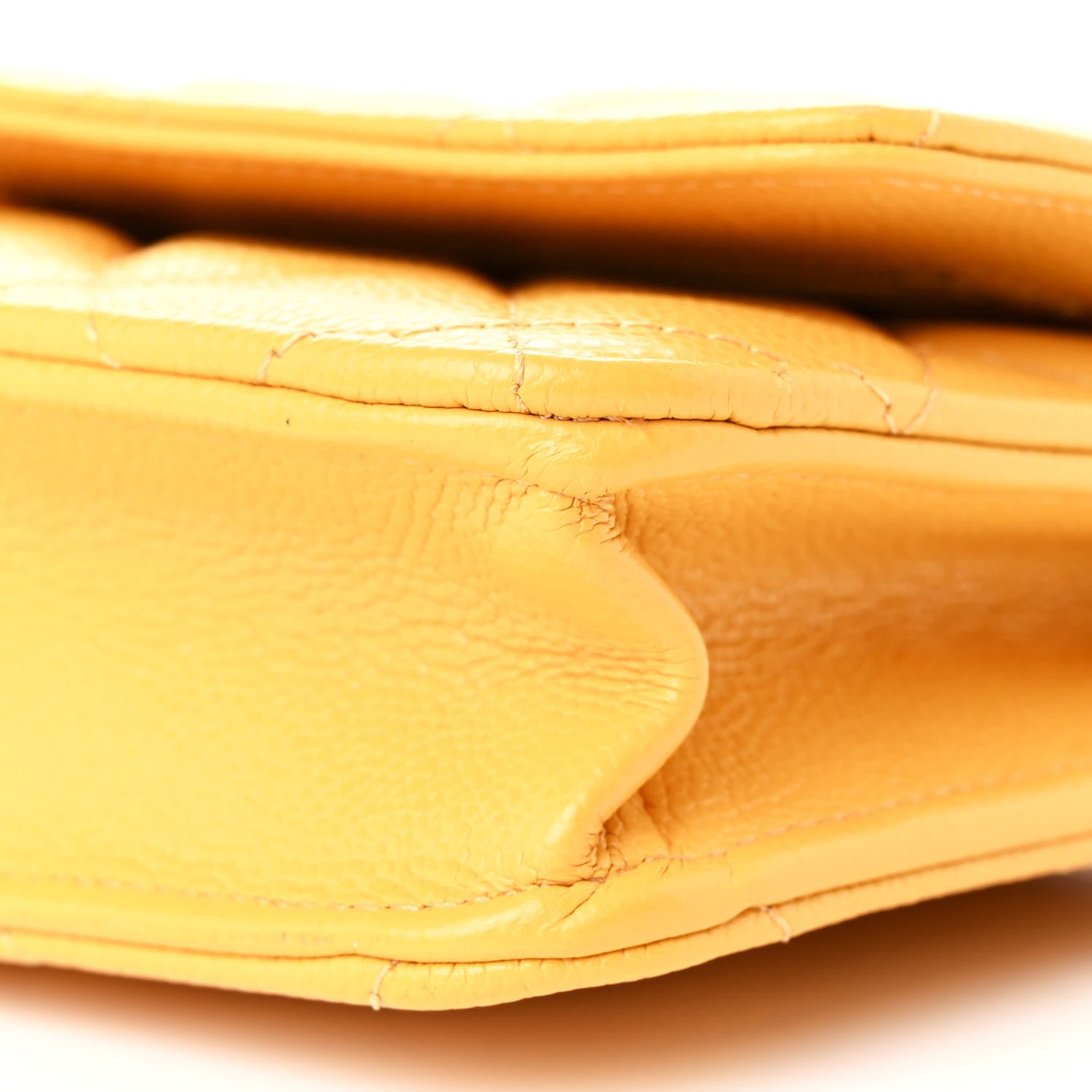 Chanel Caviar Quilted Wallet on Chain WOC Yellow 11 of 11