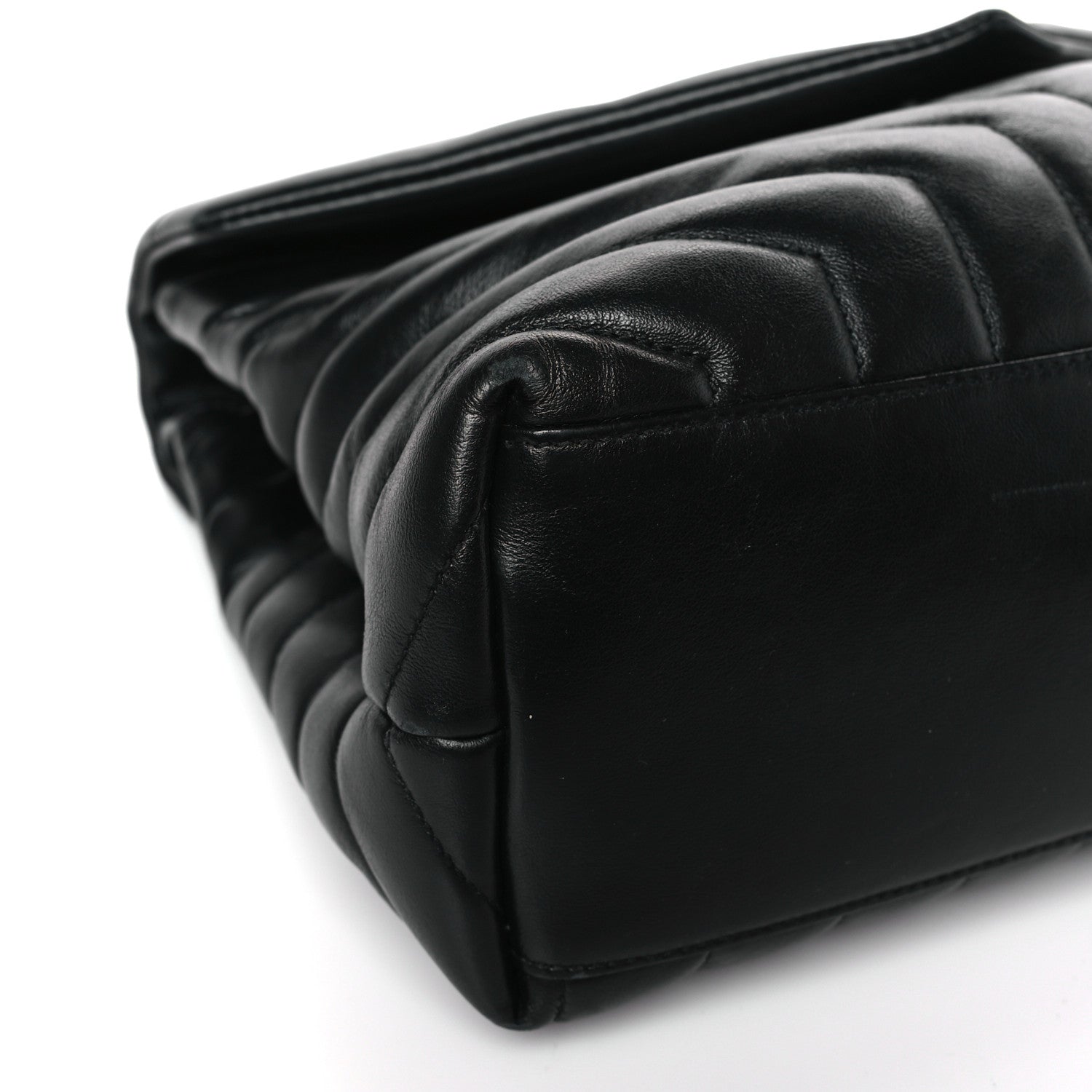 Saint Laurent Calfskin Y Quilted Monogram Monochrome Medium Loulou Chain Satchel Black 8 of 10