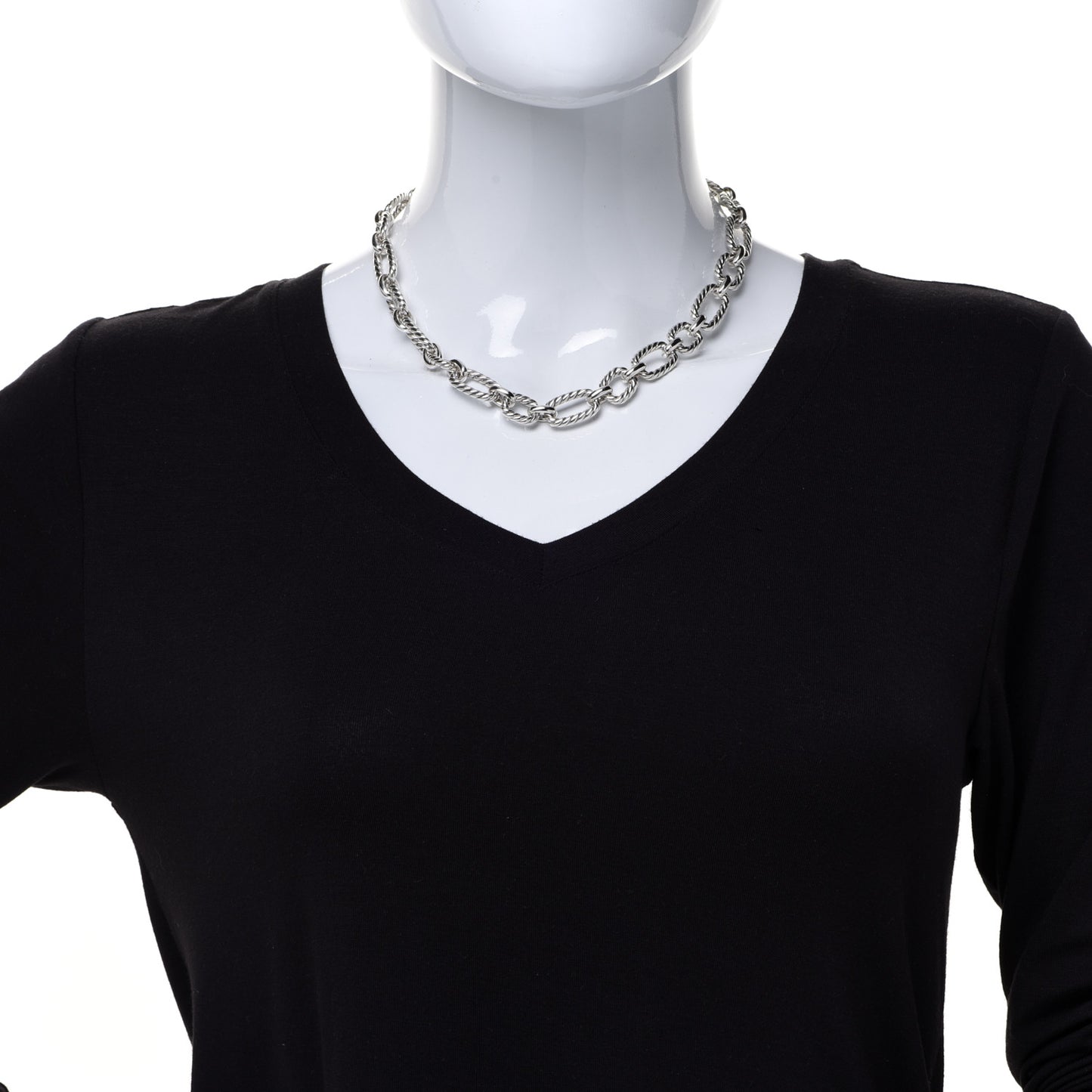 Sterling Silver 12.5mm Cushion Link Chain Necklace