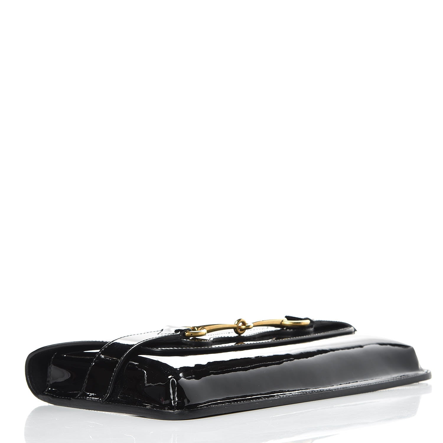 Gucci Patent Large Bright Bit Clutch Black 3 of 9